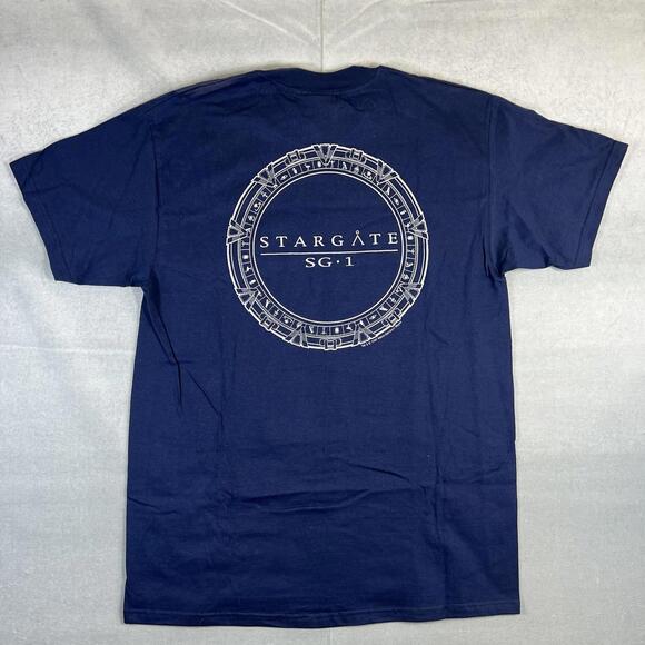 Vintage 90s Stargate SG-1 T Shirt Mens Large Navy Metro Goldwyn Mayer MGM 1997 - Picture 1 of 8